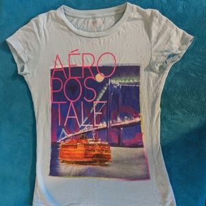 Aeropostale graphic tee NYC mint/aqua color (S)